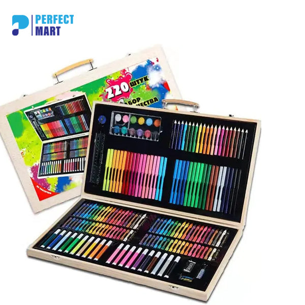 Art Set Wooden Box - 220 pcs