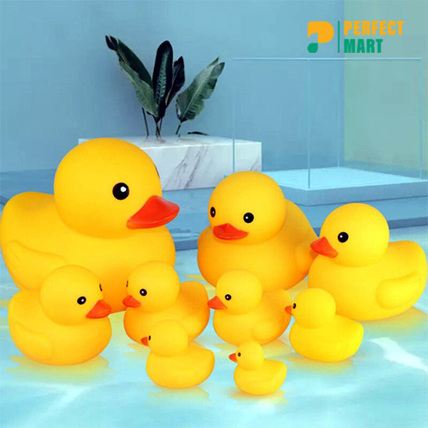 Floating Duck Bath Toys With Squeezing Sound - 8pcs