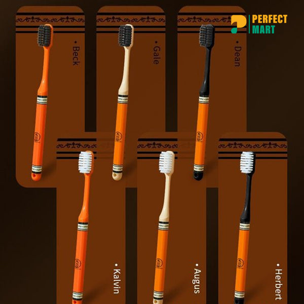 Aima Orange Light Luxury Soft Hair Toothbrush 6 Pcs Gift Box - Family Pack