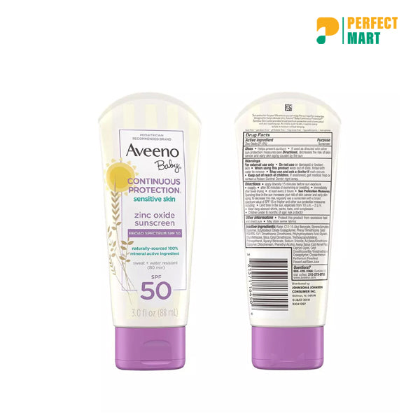 Aveeno Baby Zinc Oxide Sunscreen From 6 Months Plus (88 ml)