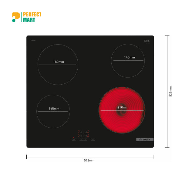 Bosch Series 4 60cm Electric Hob (PKE611BA2E) Black