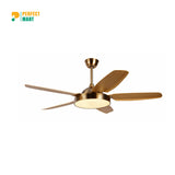 Breezelux 52" Modern Decorative Silent ABS Blade Underlight with Remote Ceiling Fan (Wood Grain) BL-1537-G