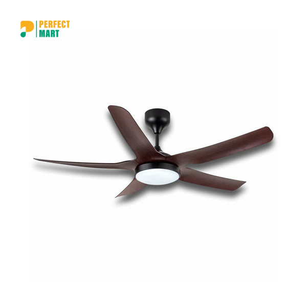 Breezelux 54" Modern Decorative Silent ABS Blade Underlight with Remote Ceiling Fan (Dark Wood) BL-3000-BK