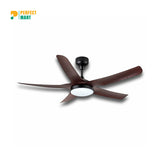 Breezelux 54" Modern Decorative Silent ABS Blade Underlight with Remote Ceiling Fan (Dark Wood) BL-3000-BK