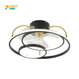 Breezelux Alpha 20″ Modern Luxury Decorative Silent Under light Remote Ceiling Mount Fan (White-Black) BL-9012