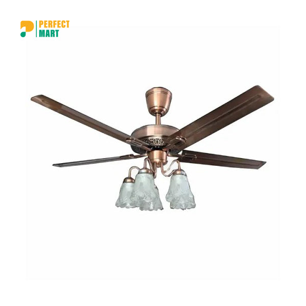 Breezelux 52" Artistically Crafted Traditional Decorative Silent Under Light Remote Ceiling Fan ( Antique Copper ) BL-1996-AC
