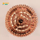 Breezelux 48" Crystal Retractable Luxury Decorative Silent Underlight Invisible Blade Chandelier with Remote Ceiling Fan (Golden) BL-2863