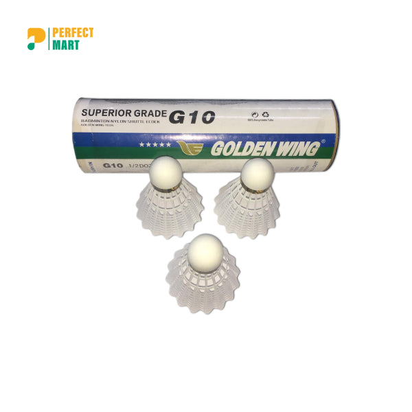 Badminton Shuttle Cock Nylon Superior Grade G10 6pcs White