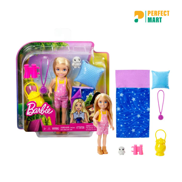 Barbie Camping Doll With Pet Owl and Accessories (Any 1Pcs)