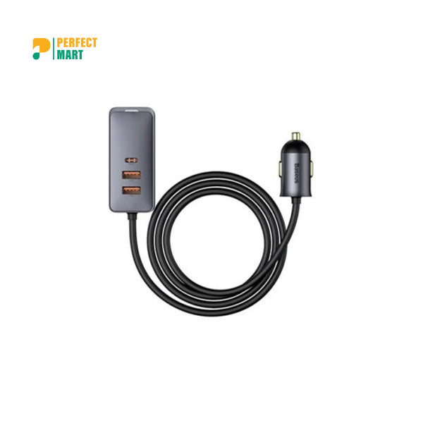 Baseus Share Together PPS Multi-port Fast Charging Car Charger With Extension Cord 120W 3U+1C