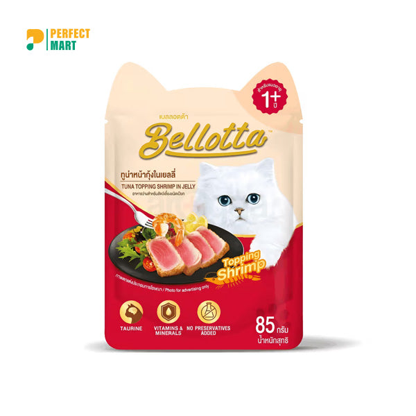 Bellotta Adult Pouch Tuna Topping Shrimp in Jelly 85gm