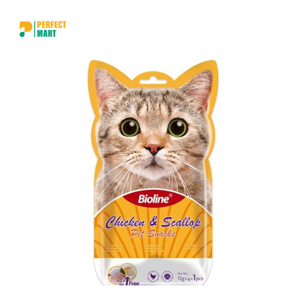 Bioline Cat Treats Chicken & Scallop 5X15g