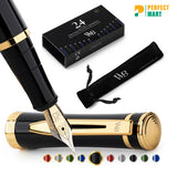 Black Fountain Pen With Box and Ink