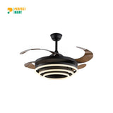 Breezelux 48" Modern Luxury Decorative Silent Underlight Remote Ceiling Mount Fan (Black) BL-2915