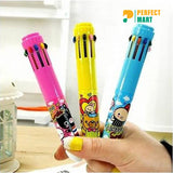 Cartoon Printed 10 In 1 Multicolor Ball Pen