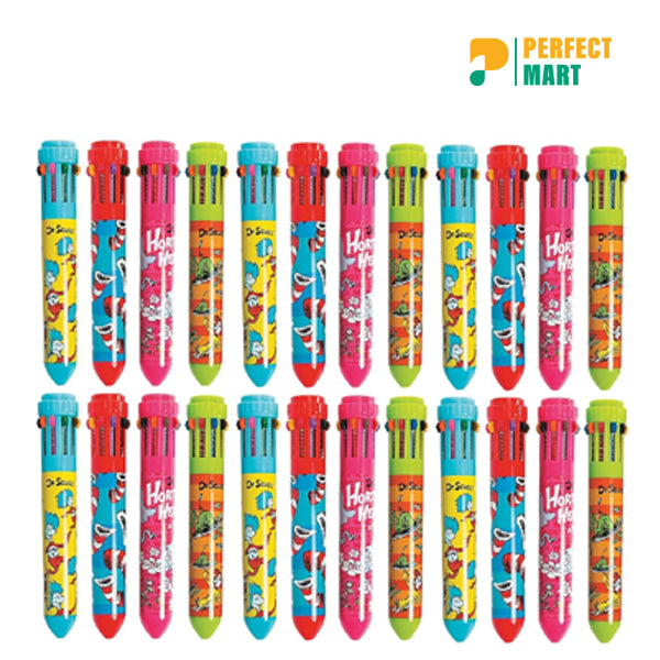Cartoon Printed 10 In 1 Multicolor Ball Pen