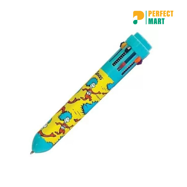 Cartoon Printed 10 In 1 Multicolor Ball Pen