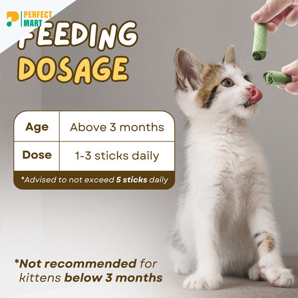 Cat Grass 6pcs Teething Stick set with Chicken Flavor for Pet Cat (30g)