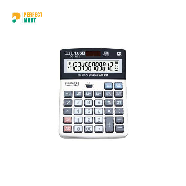 Citiplus Glass Key Series Electronic Calculator - SDC-3612