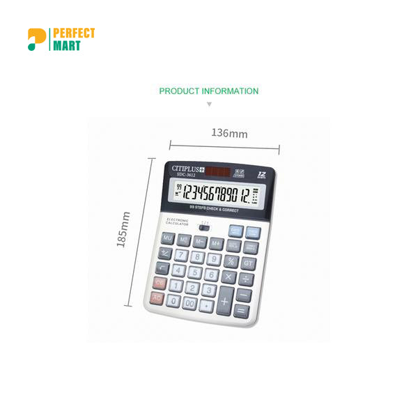 Citiplus Glass Key Series Electronic Calculator - SDC-3612