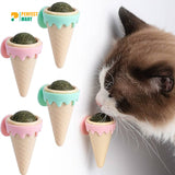 Cone Icecream Shape Rotatable Natural Catnip Balls for Pet Cat