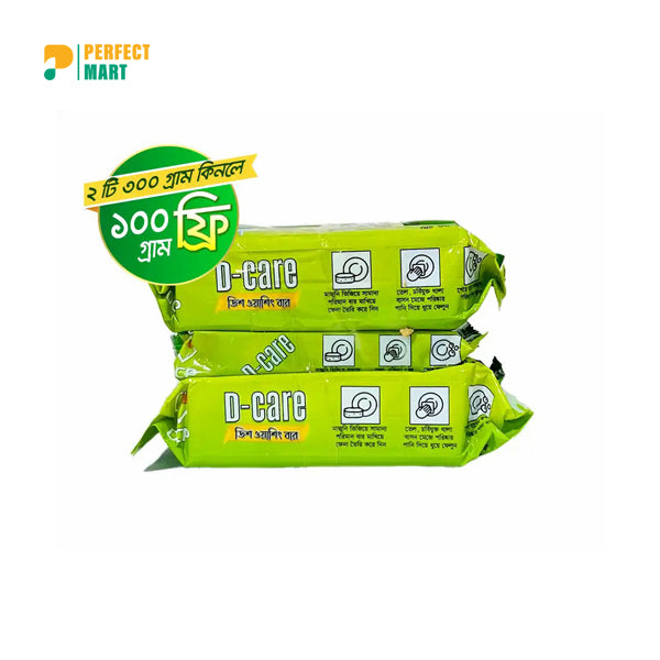 D-Care Dish Washing Bar 300gm (Buy2 Get100 Free)
