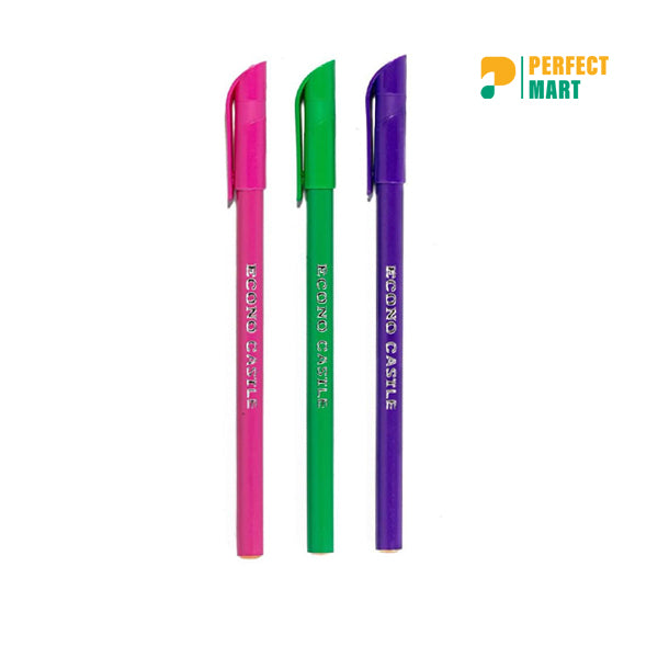 Econo Castle Multi Color Body Pencil Pen - Black Ink - 1 Box