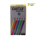 Econo Castle Multi Color Body Pencil Pen - Black Ink - 1 Box