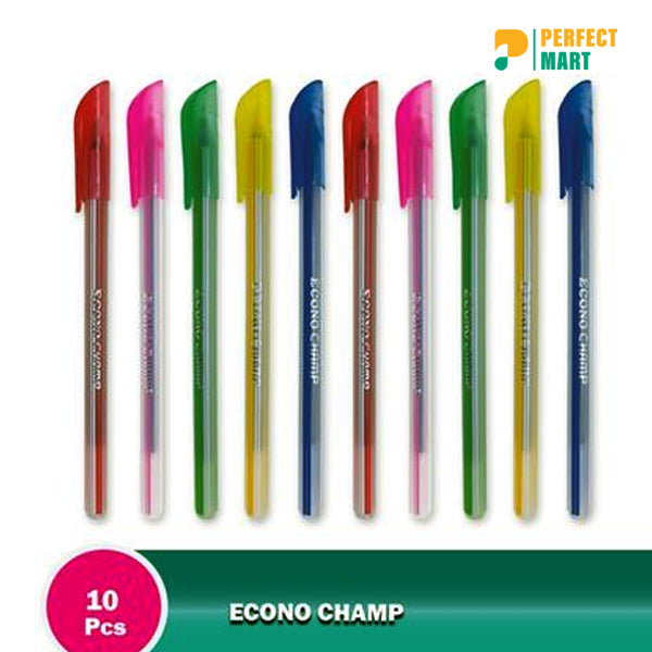 Econo Champ Ball Pen Black Ink - 10 Pcs