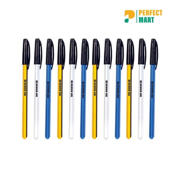 Econo DX Ball Pen Black Ink - 10 Pcs