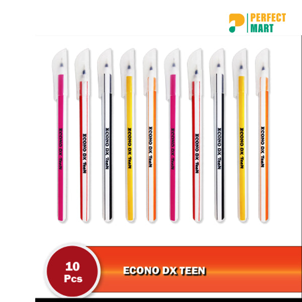 Econo DX Teen Ball Pen Black Ink - 10 Pcs