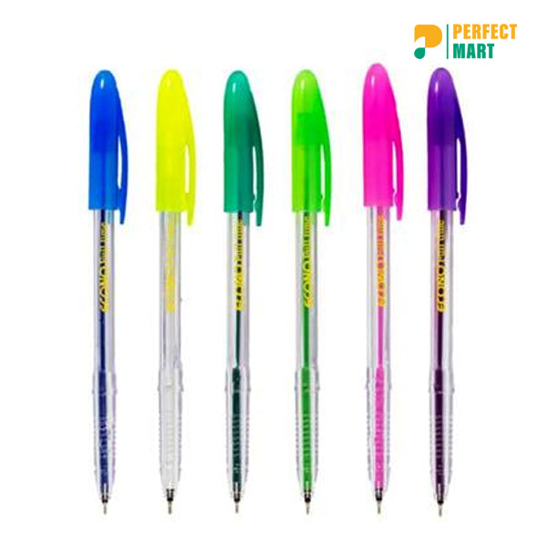 Econo Full Time Ball Pen Black Ink - 6 Pcs