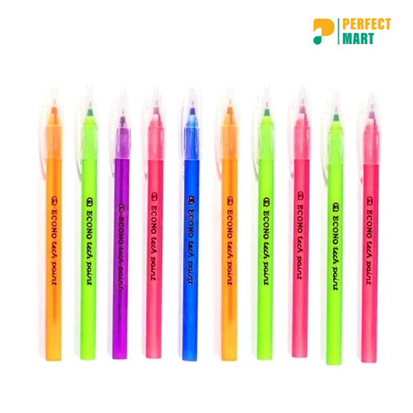 Econo Tech Point Ball Pen Black Ink - 10 Pcs