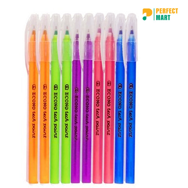 Econo Tech Point Ball Pen Black Ink - 10 Pcs