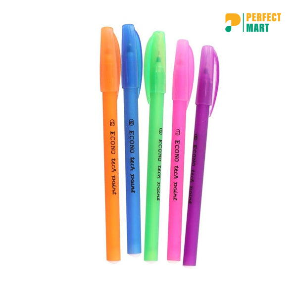 Econo Tech Point Ball Pen Black Ink - 10 Pcs