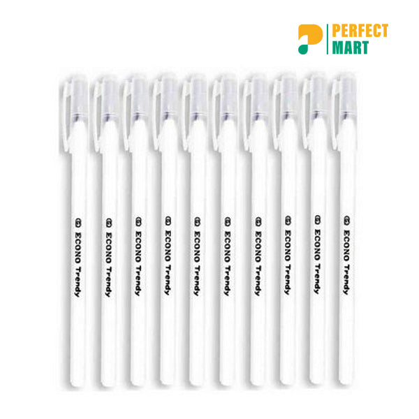 Econo Trendy Ball Pen Black Ink - 10 Pcs