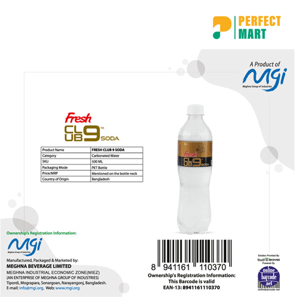 Fresh Club 9 Soda 500ml