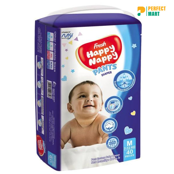 Fresh Happy Nappy Pant System Baby Diaper (M Size) (7-12Kg)
