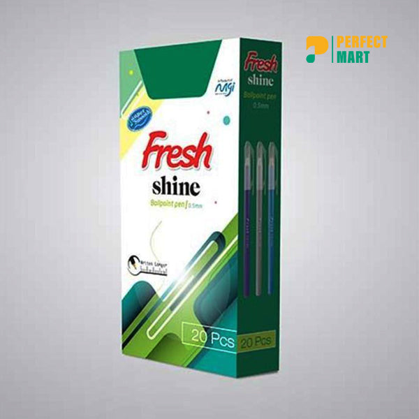 Fresh Shine Ball Pen Black Ink - 20 Pcs