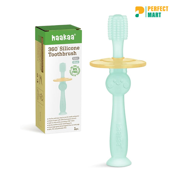 Silicone Soft-Bristled Baby Training Toothbrush and Teether