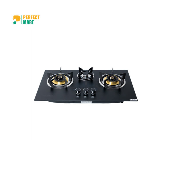 Gazi TG-203 Smiss Tampered Glass Brass Burner LPG Gas Stove