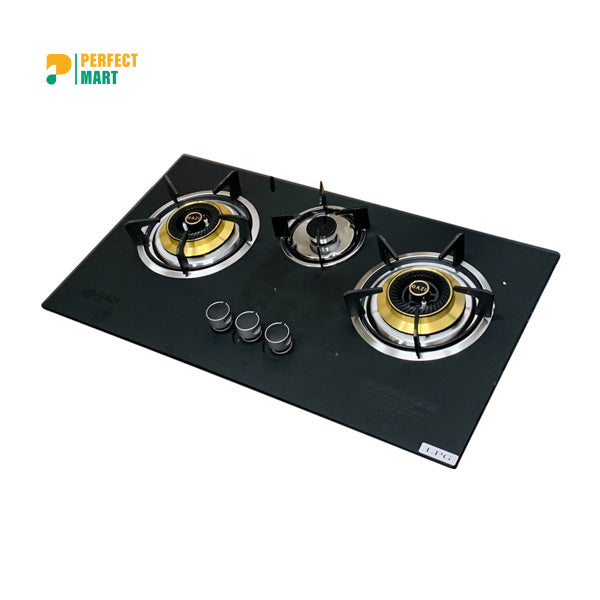 Gazi TG-203 Smiss Tampered Glass Brass Burner LPG Gas Stove