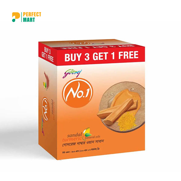 Godrej No.1 Sandal & Turmeric Soap 100gm (Buy3 Get1 Free)