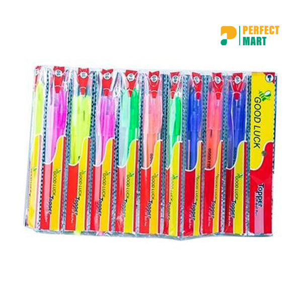 Good Luck Topper Ball Pen Black Ink - 12Pcs