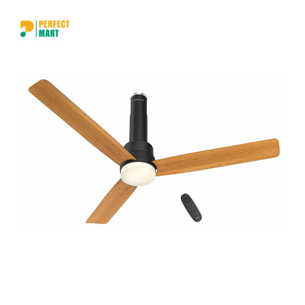 Havells Elio Prime UL - 1200mm 100% Copper BLDC RF Remote Four Mode Ceiling Fan (Pine Wood Matte Black) H-303