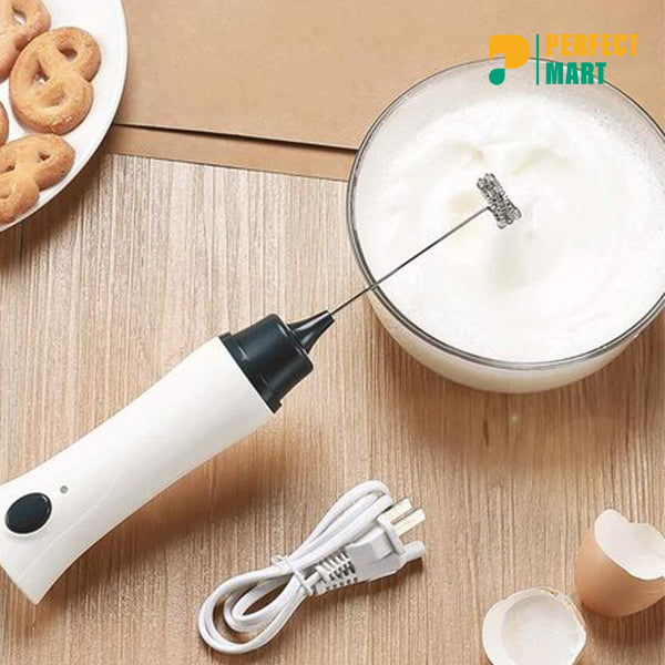 Handheld Electric Coffee Mixer Frother Egg Beater With Cover