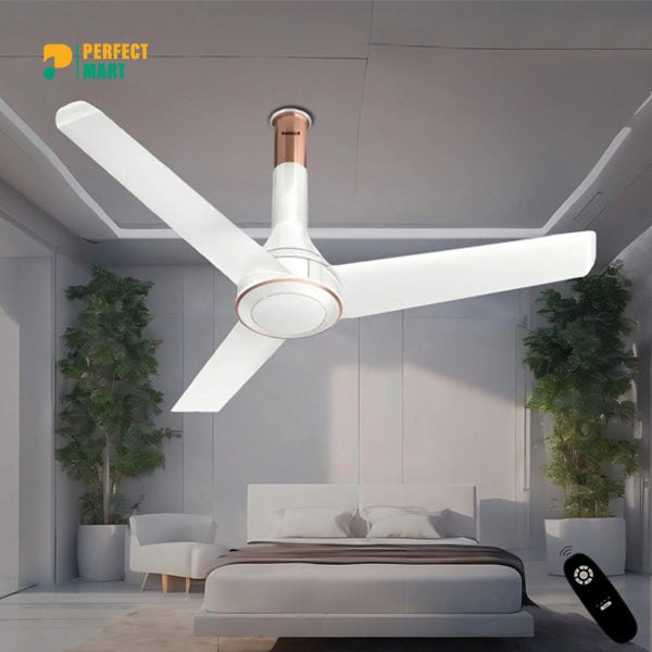 Havells Crista BLDC - 1200mm Dust Resistant coating Remote control Ceiling Fan (Pearl White) H-296