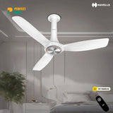 Havells Inox UL - 1200mm ABS Ribbed Blades Remote Control IOT Enable Ceiling Fan (White) H-294