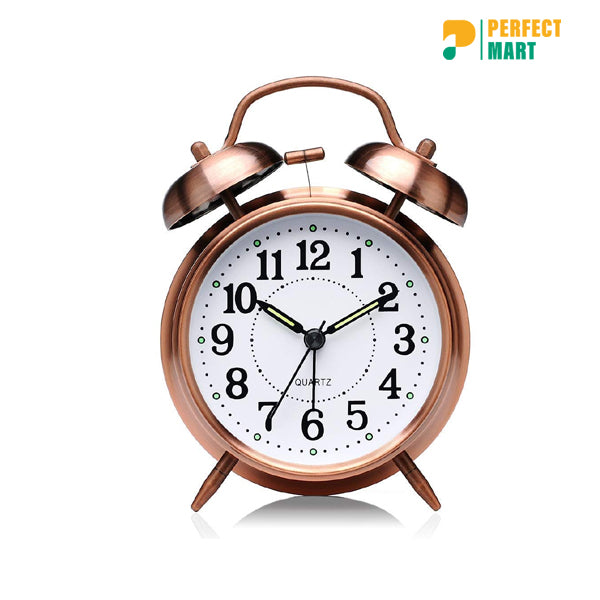 Heavy Copper Twin Bell Alarm Clock