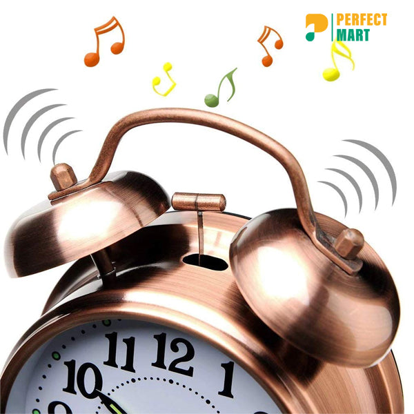 Heavy Copper Twin Bell Alarm Clock